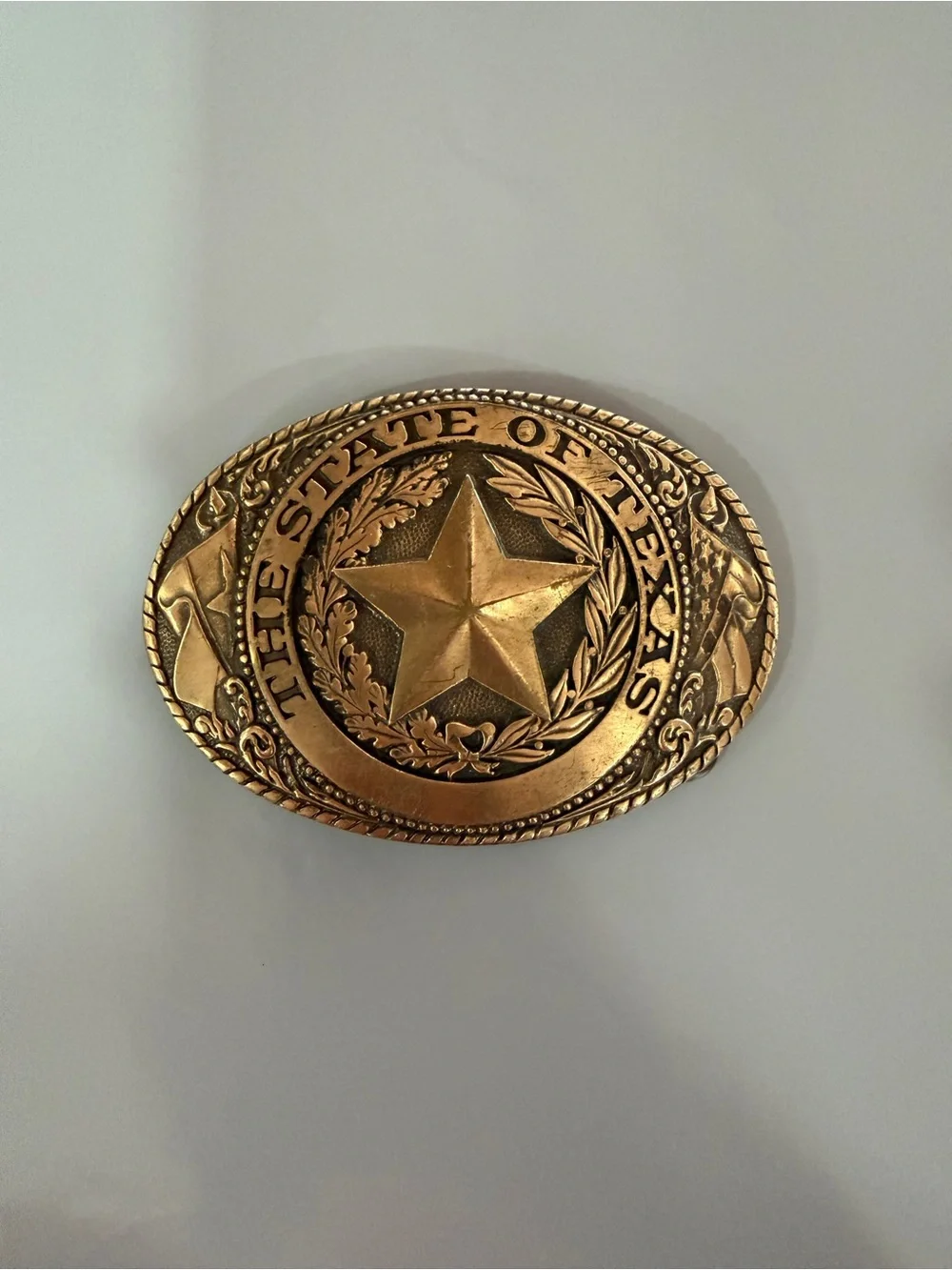 Tony Lama vintage brass belt buckle